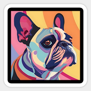 Retro Bulldog: Pastel Pup Revival Sticker